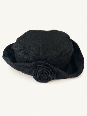 Vintage Arlin Black Lace Rosette Hat Jo Allen Boyce Estate